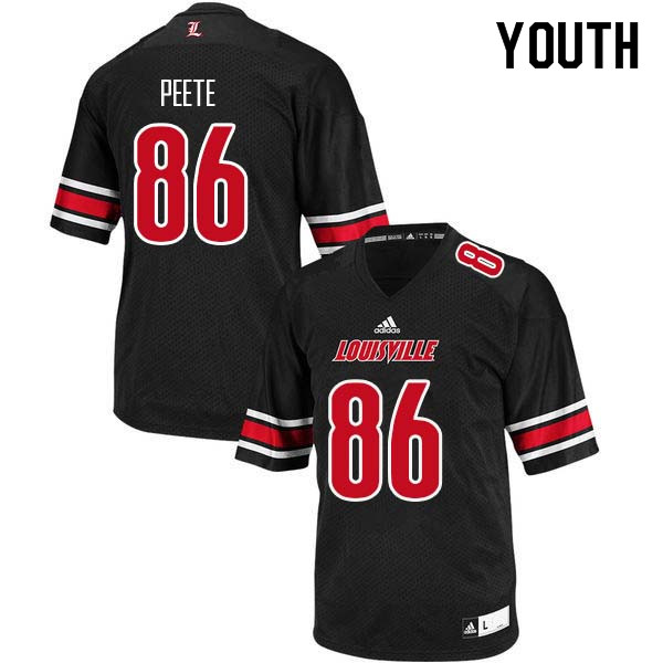Youth Louisville Cardinals #86 Devante Peete College Football Jerseys Sale-Black